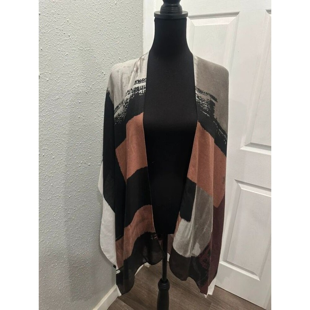 New Catherine’s One Size Kimono Abstract Print Lagenlook Boho